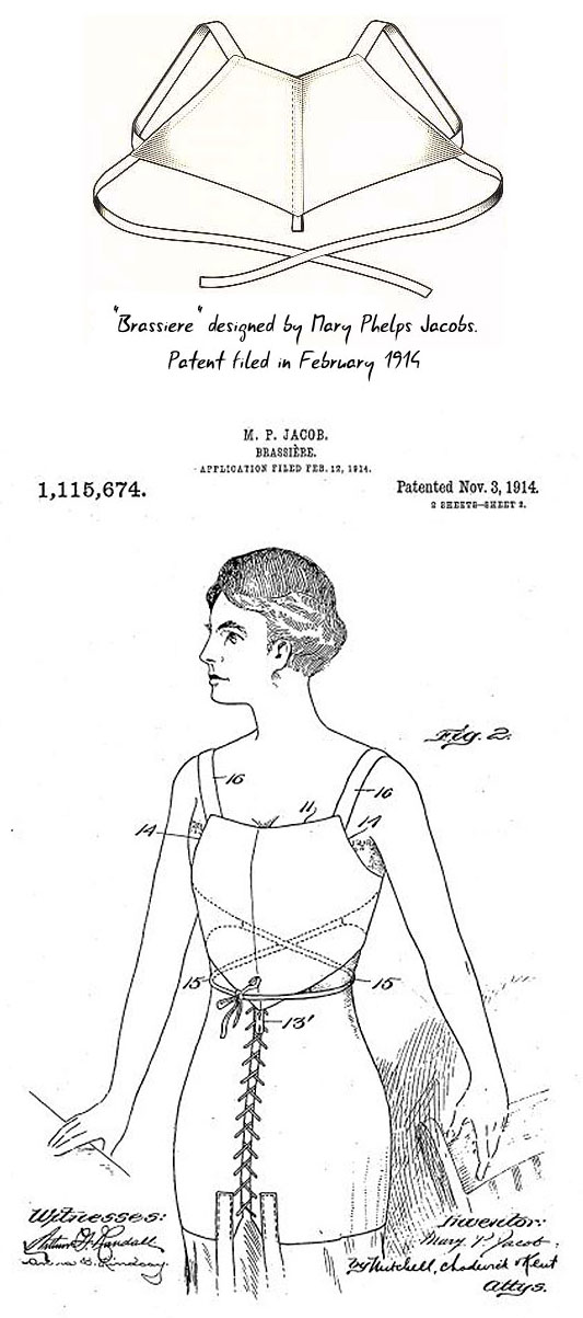 Brassiere Antique 1940 Patent Print. Lingerie Bra Invention